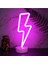 Pembe Yıldırım Şimşek Şeklinde USB ve Pilli Neon Masa Lambası 2