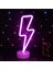 Pembe Yıldırım Şimşek Şeklinde USB ve Pilli Neon Masa Lambası 3