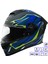 Gp My Helmet MKS001-EGBY Yarış Spoiler Güneş Vizörlü Şeffaf Full Face Motosiklet Kaskı L 1