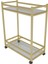 Çok Amaçlı Tekerlekli Sunum ve Yan Sehpa, Cam Raflı, Gold Metal Iskeletli 6