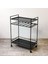 Şık Siyah Metal Raflı Servis Arabası, Sunum ve Taşıma Kolaylığı 1