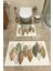 Yaprak Desenli Banyo Paspası ve Klozet Takımı, Kaymaz Tabanlı, 2'li Set 2