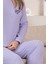 Kalın Kışlık Interlok Şeritli Uzun Kollu Örme Pijama Takımı 2