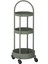 Gri-Yeşil Servis Arabası, 86 cm Yükseklik, 36 cm Uzunluk ve Genişlik, 36 cm Çap 1