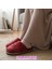 🩰 Çakır Kadın Kışlık Ev Terliği Kapalı Ön Yumuşak Peluş Kaymaz Taban Bordo Rahat Ev Ayakkabısı 2