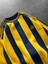 Sarı Lacivert Çizgili 3 Iplik Şardonlu Sıfır Yaka Retro Oversize Taraftar Sweatshirt 2