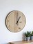 Şık Masif Ağaç Minimalist Doğal Saat, Krem Renkli Dekorasyon Parçası 5