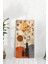 Renkli Cam Tablo Saat, Turuncu-Bej Vazo Desenli, 30X60 Cm, Uv Baskı 3