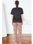 Estiva 25161 Kadın Marla Leoparlı Kısa Kol Pijama Takımı 2