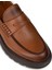 Erkek Hakiki Deri Taba Renk Kalın Taban Loafer - 02006MTBAE01 5