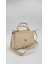 Krem Metal Şerit Detaylı El Çantası Orijinal Levid'or 6