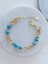 Turkuaz Detaylı Zincir Bileklik 1