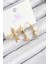 Pirinç Zirkon Taşlı 3 Lü Kuş Model Gold Renk Kadın Küpe 1
