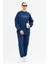 Kadın Whatever Baskılı Bisiklet Yaka Paçası Lastikli Oversize Eşofman Takımı 2