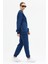 Kadın New Romence Baskılı Bisiklet Yaka Içi Pamuklı Oversize Eşofman Takımı 3