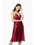 Bordo Uzun Saten Sabahlık Gecelik Set 4370 3