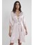 Pudra Midi Dantel Sabahlık Gecelik Set 4240 1