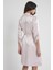 Pudra Midi Dantel Sabahlık Gecelik Set 4240 2