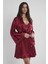 Midi Dantel Sabahlık Gecelik Set 4090 Bordo 1