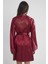 Midi Dantel Sabahlık Gecelik Set 4090 Bordo 4