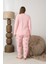 Kadın Pamuk'lu Düğme Yaka Raporlu Interlok Kışlık Battal Pijama Takımı 0110 - 1 Adet 4