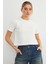 Basic Ribanalı Yaka Mevsimlik Crop Tişört 1