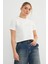 Basic Ribanalı Yaka Mevsimlik Crop Tişört 6