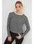 3 Iplik Şardonsuz Çizgili Bisiklet Yaka Sweatshirt 1