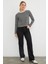 3 Iplik Şardonsuz Çizgili Bisiklet Yaka Sweatshirt 5