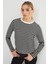 3 Iplik Şardonsuz Çizgili Bisiklet Yaka Sweatshirt 7