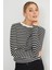 3 Iplik Şardonsuz Çizgili Bisiklet Yaka Sweatshirt 8