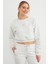 3 Iplik Fiyonk Nakışlı Crop Sweatshirt 1