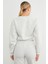 3 Iplik Fiyonk Nakışlı Crop Sweatshirt 5