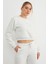 3 Iplik Fiyonk Nakışlı Crop Sweatshirt 6