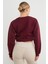 3 Iplik California Yazı Baskılı Crop Sweatshirt 5
