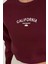 3 Iplik California Yazı Baskılı Crop Sweatshirt 7