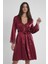Bordo Sütyen Kaplı Sabahlık Gecelik Set 4265 2