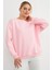 3 Iplik Taşlı Kalp Detaylı Oversize Sweatshirt 2