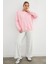 3 Iplik Taşlı Kalp Detaylı Oversize Sweatshirt 4