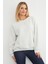 3 Iplik Taşlı Kalp Detaylı Oversize Sweatshirt 1