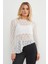 Bisiklet Yaka Likralı Asimetrik Dantel Bluz 1