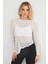 Bisiklet Yaka Likralı Asimetrik Dantel Bluz 6