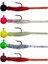 Hook Worm Jighead+Lrf Silikonu 2gr+4.5cm 5 Adet Head Black+Red 1
