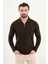 Kareli Slim Fit Polo Yaka Fermuarlı Uzun Kollu Erkek T-Shirt 1