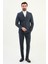Düz Slim Fit Geniş Yaka Kruvaze Erkek Takım Elbise 3