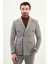 Düz Slim Fit Geniş Yaka Punto Dikiş Kruvaze Erkek Takım Elbise 1