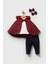 Pelerinli Ekose Alt Üst Takım - Kırmızı - 6 Ay Kırmızı 1