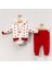 Kalp Detaylı Kadife Üçlü Alt Üst Takım - Kırmızı - 12 Ay Kırmızı 1