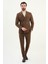 Düz Slim Fit Geniş Yaka Kruvaze Erkek Takım Elbise 3