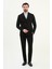 Düz Slim Fit Geniş Yaka Punto Dikiş Kruvaze Erkek Takım Elbise 3
